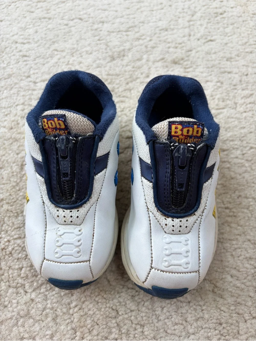 Vintage Y2K Bob The Builder Toddler Size 7 Kids Character Zip Sneakers Shoe 2002